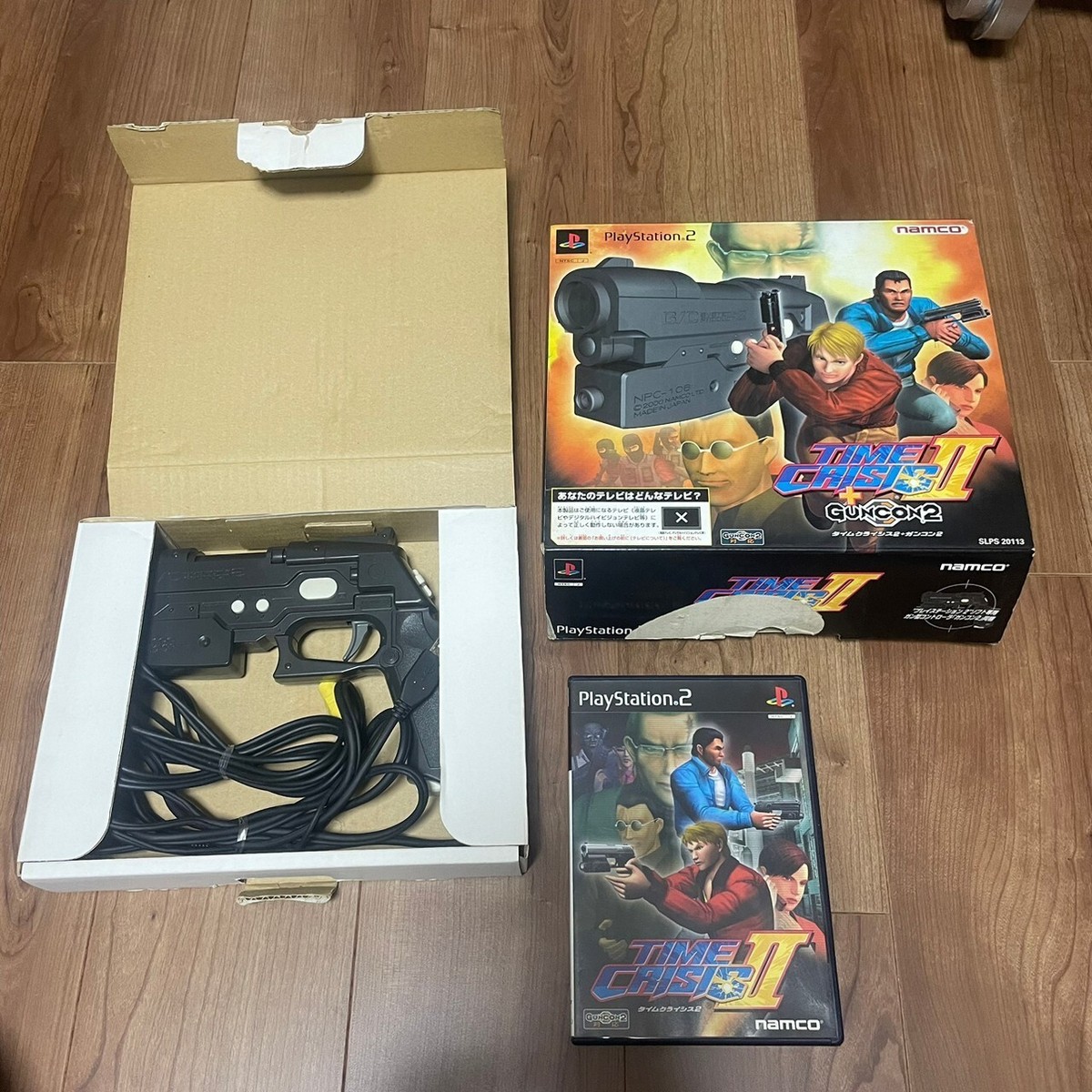 PS2 Time Crisis 2 Guncon 2 Set Sony Playstation Namco Japan JP Gun