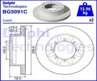 Delphi 2X Bremsscheibe Hinten Ø290 Mm BelüFtet FüR Nissan NT400 Cabstar F24F