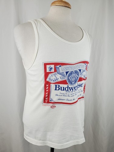 Vintage Wild Oats Budweiser King of Beers Tank Top Medium Single Stitch, White - Picture 4 of 10