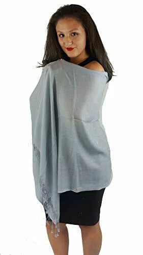 Scarf/Scarves/Pashmina Shawl/Shawl/Shawls/Cashmere Shawl/Cashmere Scarf-Silver