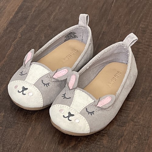 OLD NAVY Gray Bunny Shoes Flats Sz 5 