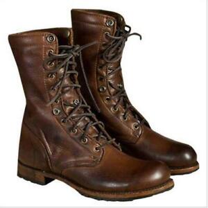 Mens Vintage Leather Motorcycle Boots 
