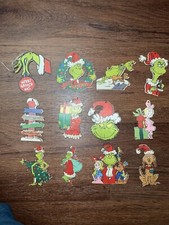 12 Pc Set The Grinch Who Stole Christmas Ornaments Wooden