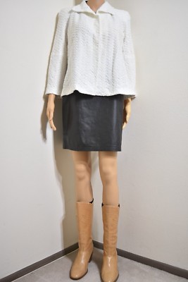 GIORGIO ARMANI Womens Blouse White Cotton Jersey Top Size S/M Made in Italy
