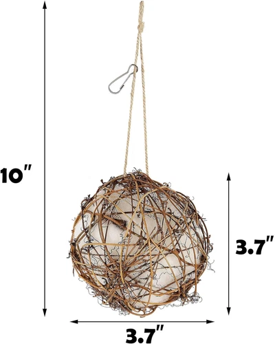 Winemana Set of 3 Globe Hummingbird Nesters, Full of Bird Nesting Materials - Picture 2 of 5
