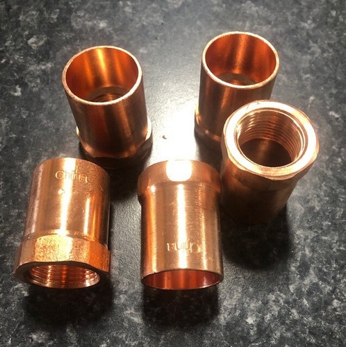 5 pc NEW Reducing Adapter Wrought Copper for 1" Copper Tube x 3/4" Female NPT