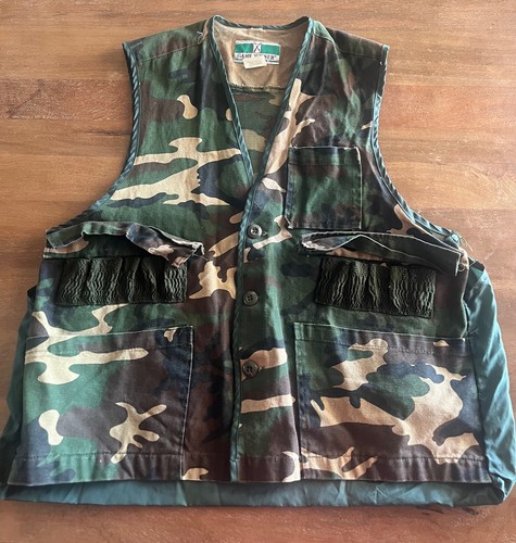 Vintage Game Winner Sportswear Medium Camouflage Duck Hunting Vest Game Pouch