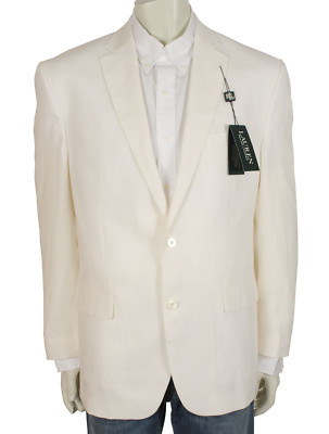 LAUREN RALPH LAUREN MEN'S LINEN JACKET BLAZER Polo Blue Tan