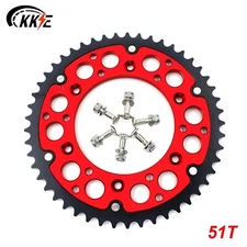 KKE 51T Rear Hybrid Sprocket Fit Honda CR125R CR250R CRF250R CRF450R CRF250X Red
