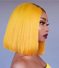 Synthetic Lace Front Wigs For Women Straight Ombre Yellow Wig