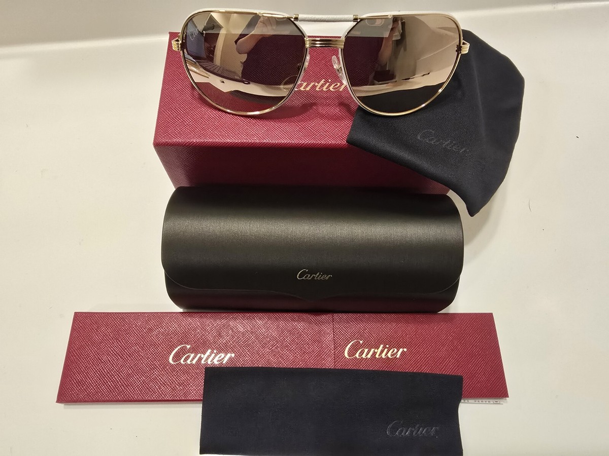 NEW Cartier:Premier De Cartier White Frame Aviator CT0053S  display picture 3