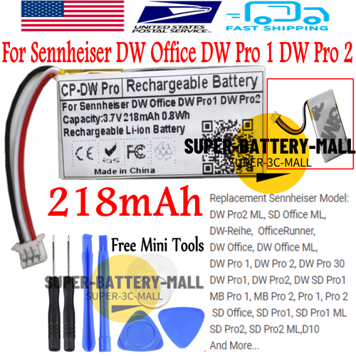 USPS 218mAh Battery For Sennheiser SD 