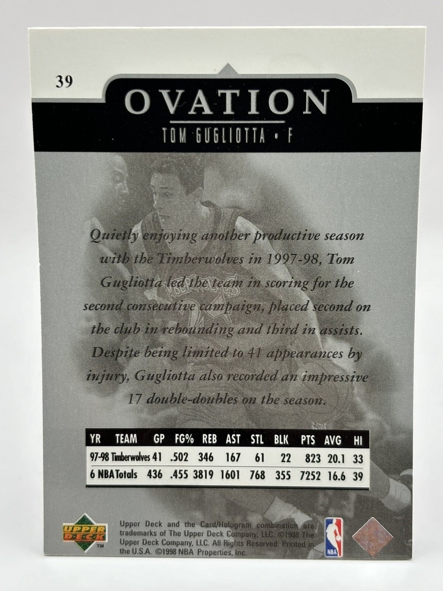 1998-99 Upper Deck Ovation Timberwolves Tom Gugliotta #39 NM