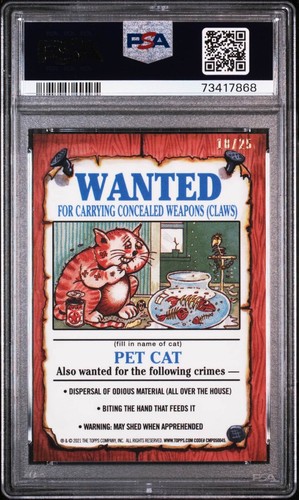 2021 GARBAGE PAIL KIDS SAPPHIRE 2 #158b Crystal GALE 18/25 ORANGE, PSA 9 -MINT - Picture 2 of 2