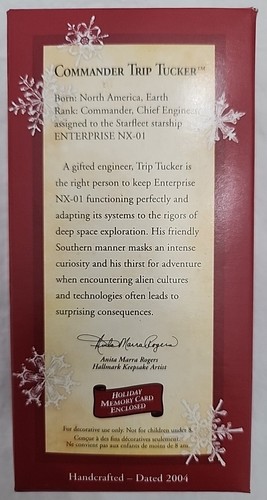 Hallmark Keepsake Ornament 2004 Star Trek Enterprise Commander Trip Tucker - Picture 3 of 6