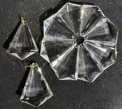 10Pcs Clear Crystal Suncatcher Chandelier Lamp Prisms Replacement Parts 2.5 