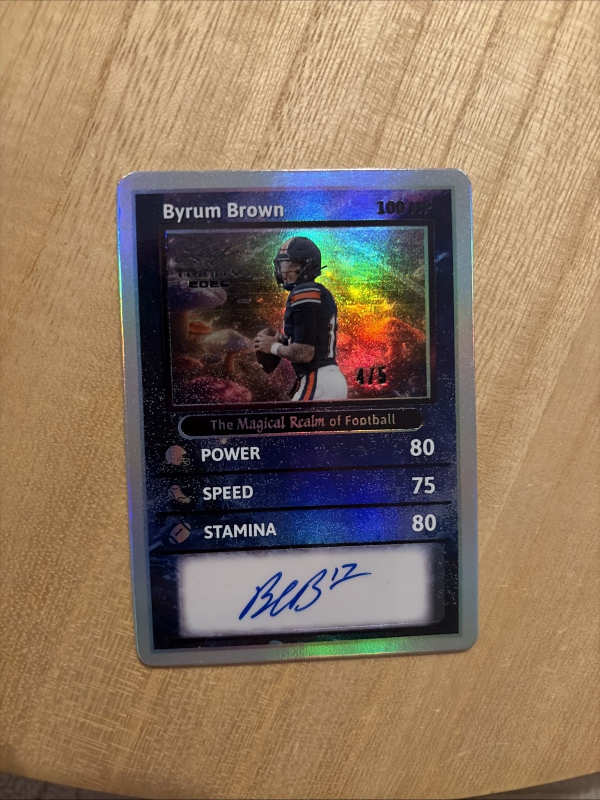 2026 Leaf Trinity Byrum Brown Auto #4/5 Magical Realm Of Football