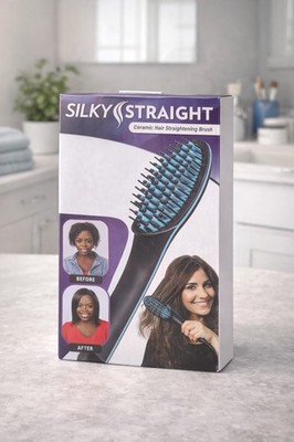 NEW Simply Straight Ceramic Brush Hair Straightener Brush 450F Ionic Fast 