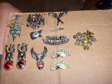 Lot of 10 NEW OLD STOCK Biker Pewter Pins  with clutch backs