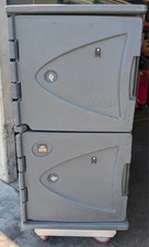 Cambro CMBH1826TBF Camtherm Hot Cart - Thermometer, Vented, Granite Gray 125v