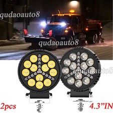 Snow Plow 2x 4.3 Strobe Led Work Lights Truck Tractor Headlight Tractor Suv Utv