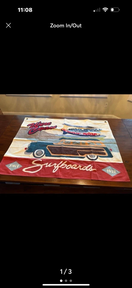 Bandera/bandera de surf de madera Pottery Barn Kids de lona 3’x4’ Foto 3 de 4