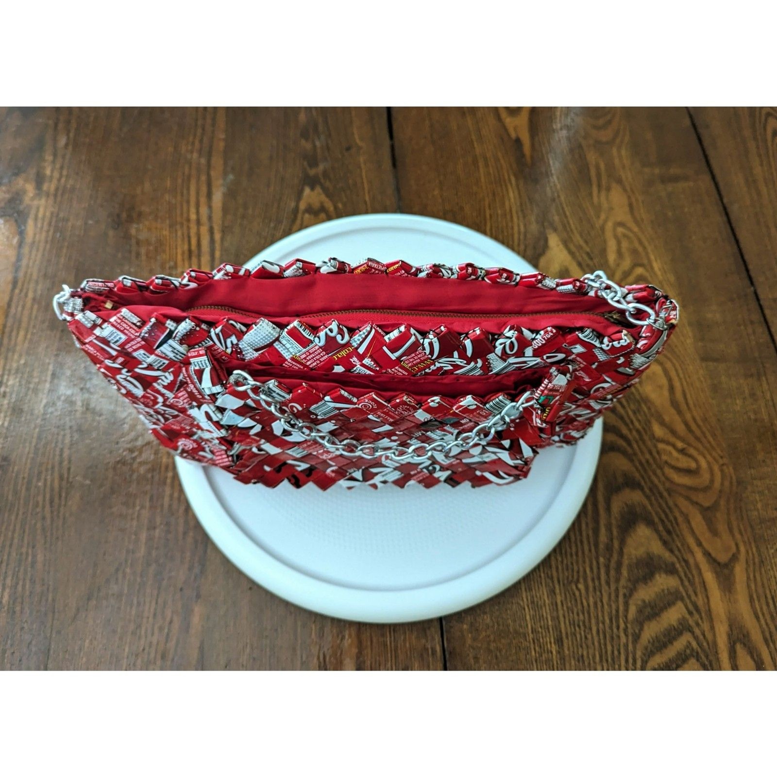 Handmade Coca Cola theme gum wrapper shoulder pur… - image 7