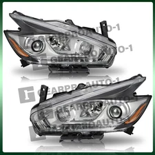 For Nissan Murano 2015-2018 Halogen w/LED DRL Projector Headlights Headlamps L+R