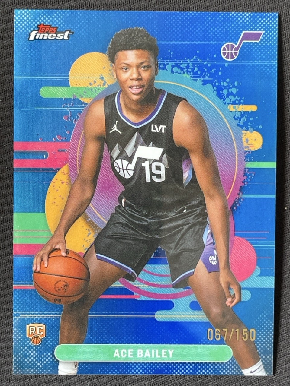 Ace Bailey 2025-26 Topps Finest Uncommon Blue Refractor Base RC /150 #105