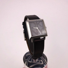 DKNY Watch NY-3419 Ladies Stainless Steel Black Dial Leather Woman's 26mm