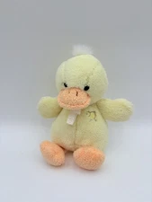 Soft Dreams Duck Plush Bow Ribbon Baby Lovey Toy Rattle Prestige 8"