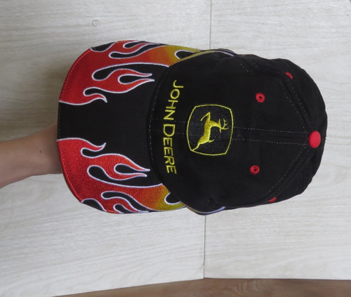 Cappello Berretto John Deere Ertl Full Throttle Racing Flames Fire Strapback Regola LEGGI - Foto 4 di 18