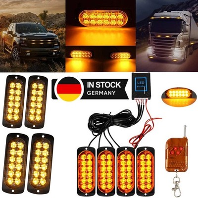 4X LED Frontblitzer Warnleuchte für Auto LKW 12V KFZ Blitzlicht Strobe Licht 36W