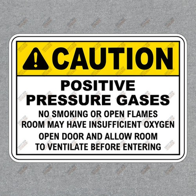 #ad Caution Safety Sign Positive Pressure Gases OSHA Compliant Hazard #682994 $7.95