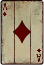 Vintage Diamond Ace Poker Wall Decor Metal Sign Retro tin Sign Wall Decorative
