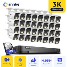 ANNKE 32CH 3K DVR 5MP Audio Recording Security Camera System AI Color Night IP67