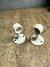 VTG Bathroom Wall Towel Bar Rail Holders Mounts Porcelain Enamel Pair Set USA