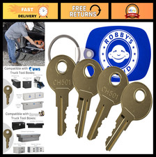 Replacement Key for Truck Tool Boxes CH501 - 4 Pack with Keychain - Versatile Fi