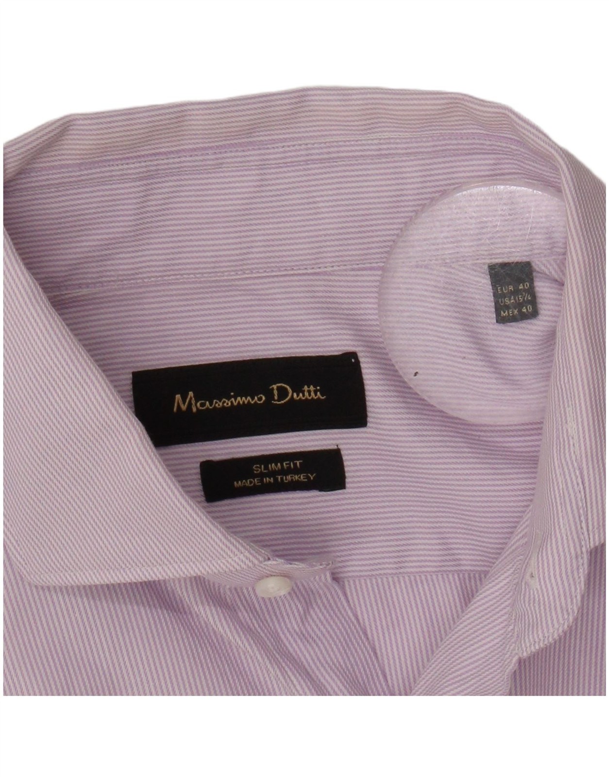 MASSIMO DUTTI Mens Slim Fit Shirt Size 40 15 1/2 Medium Pink Pinstripe AJ19 thumbnail 3