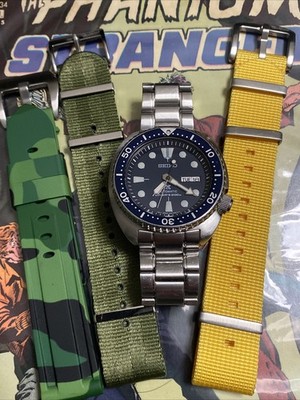 SEIKO ProspeX SRP773K1 Turtle Automatic Watch Blue Diver's 200m 4R36 Day Date