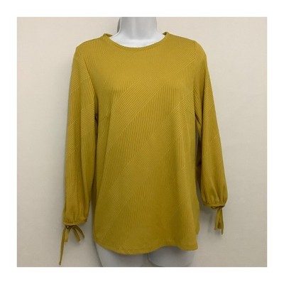 The Collection Debenhams Yellow Striped Long Sleeve Top Size 10 Loose Fit Women