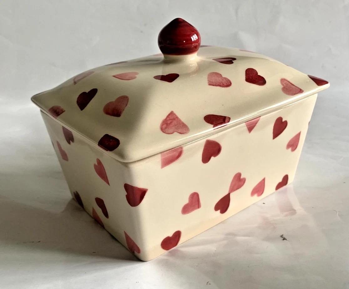 Emma Bridgewater Butter Dish Scattered Hearts Used Condition 2011 PLEASE READ
