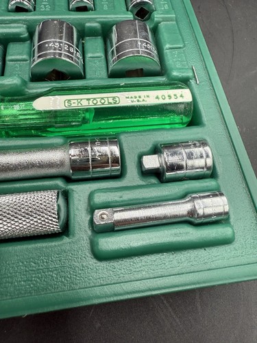 S-K SK Tool 21 pc. 3/8" & 1/4" Drive Ratchet Socket Set w/ Case Box USA Dresser - Bild 5 von 10