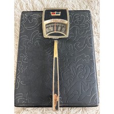 Vintage 50's Sears Roebuck Bath Scale Black Retro Capacity 300 lbs Working