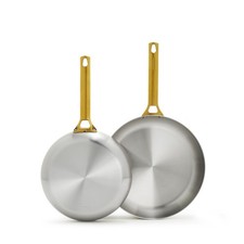GreenPan Stainless Steel Tri-Ply Reserve 10  and 12  Frying Pan Skillet Set, m..
