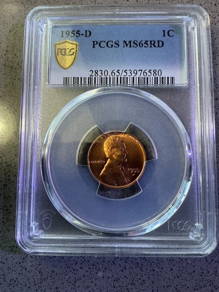1955-D  1C RD Lincoln Wheat One Cent  PCGS MS65RD - Image 2 of 4