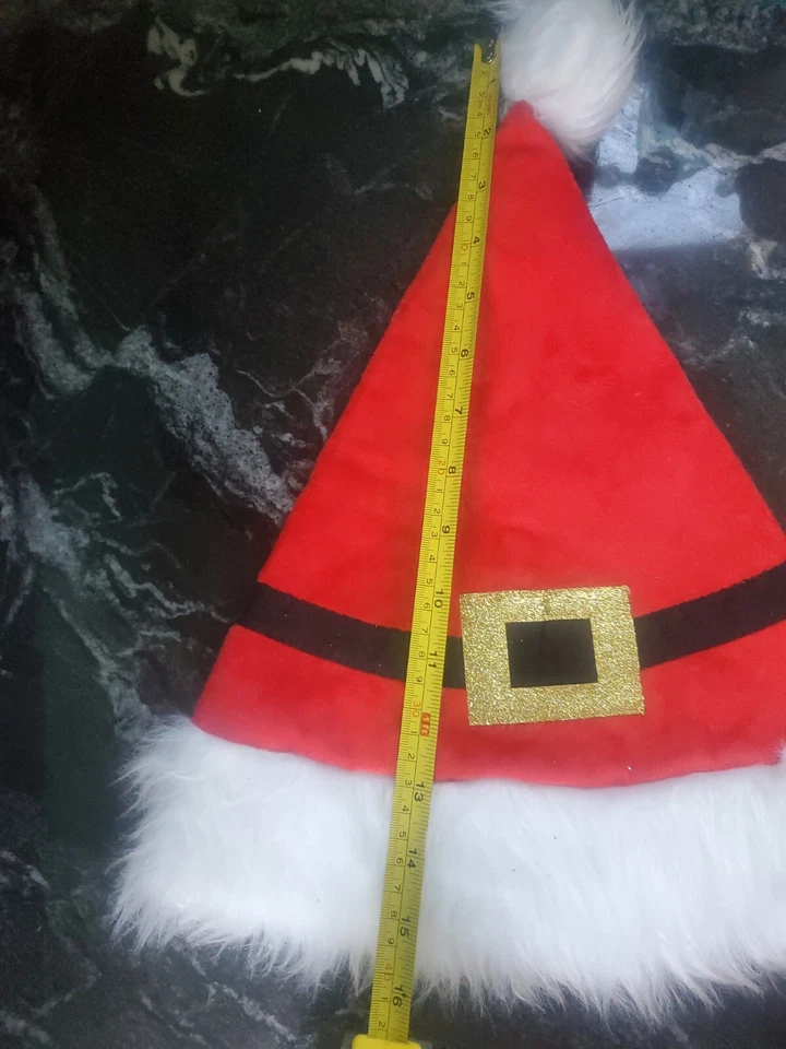 Sombrero Cinturón Papá Noel - Gorra Roja de Navidad con Hebilla Dorada y Borde de Piel Sintética - Adulto  Foto 3 de 4