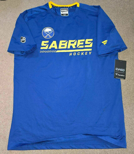 NWT Buffalo Sabres Fanatics Authentic Pro Wicking Training Shirt Large