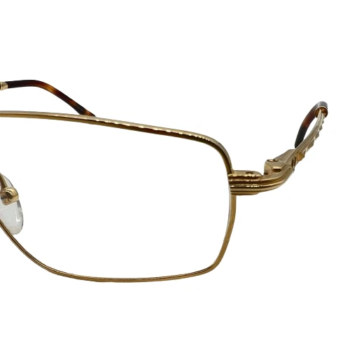 LT Lord 7061 Vintage 90s Gold-Plated 22KT Italy Small Rectangle Glasses Frame - Image 4 of 4