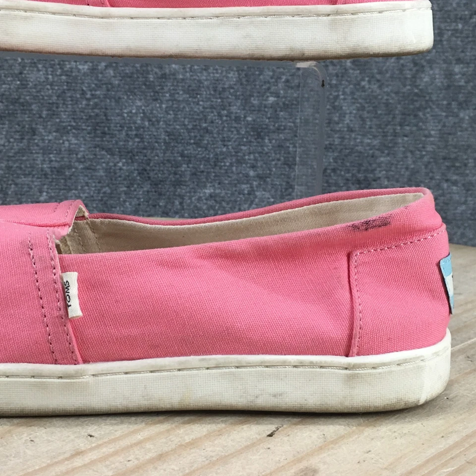 Zapatos Toms Youth 6 Mujer 7.5 Belmont Sin Cordones Planos Cómodos 10017386 Rosa Lona Foto 3 de 4